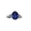 Bague fine Or blanc Tanzanite Diamants