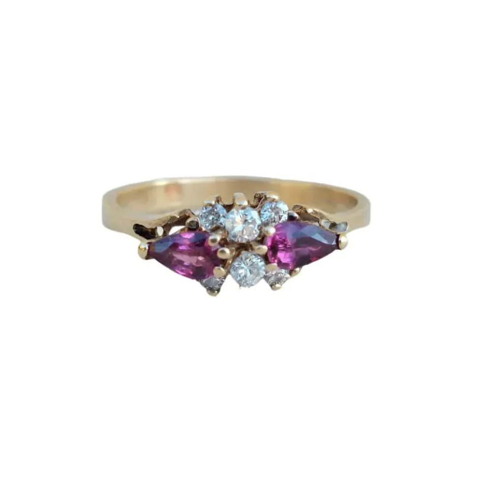 Bague fine rubis et diamants