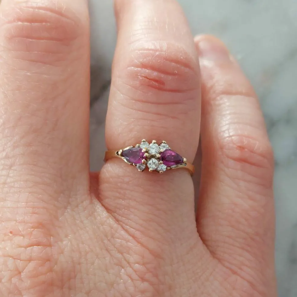 Bague fine rubis et diamants