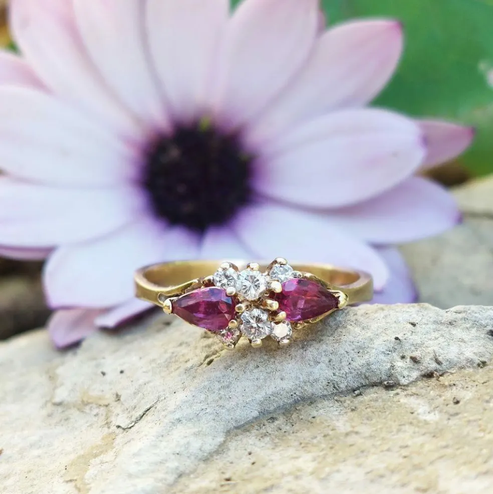 Bague fine rubis et diamants