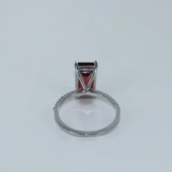Bague fine tourmaline rectangle et diamants