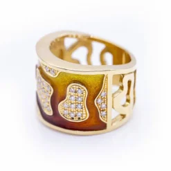 Bague FIREMOON en or et émail