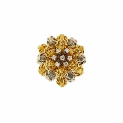Bague fleur avec diamants