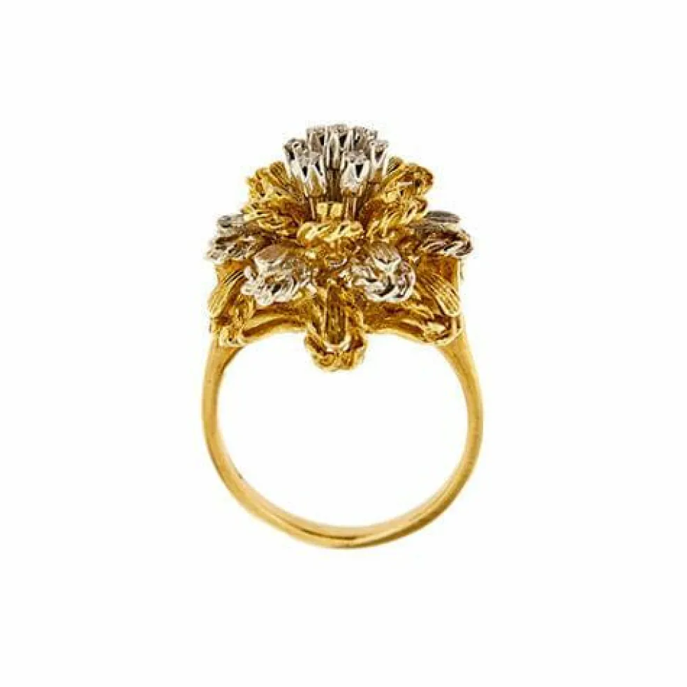 Bague fleur avec diamants