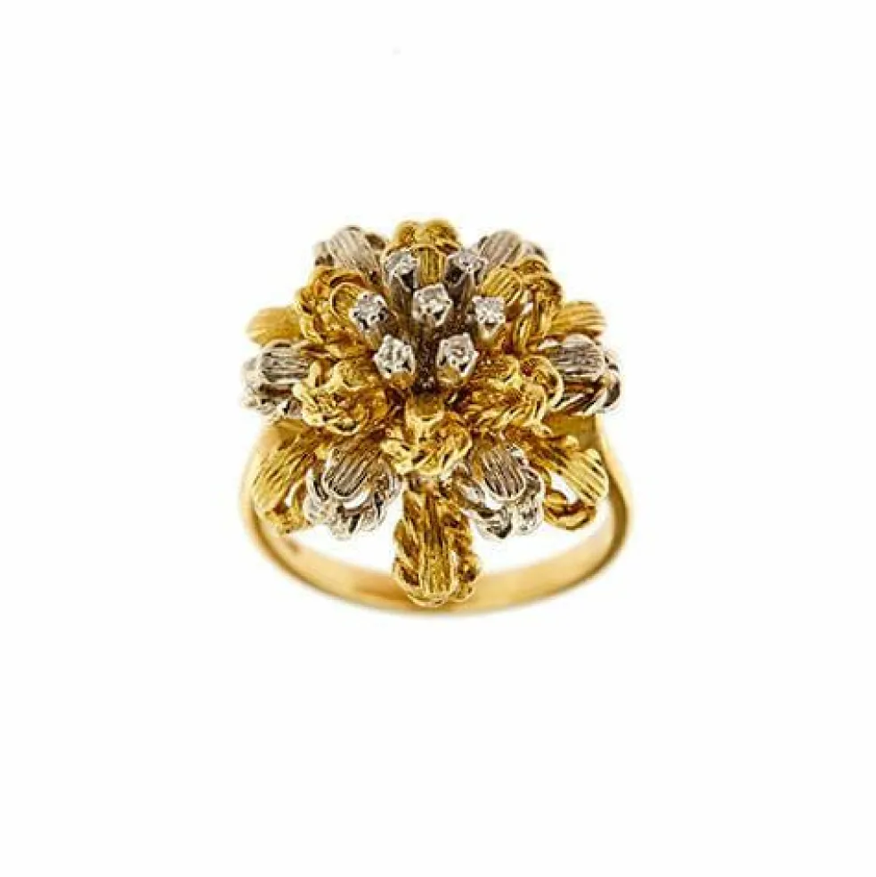 Bague fleur avec diamants