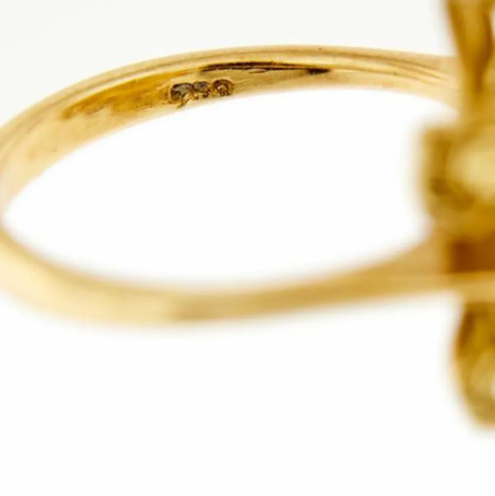 Bague fleur avec diamants