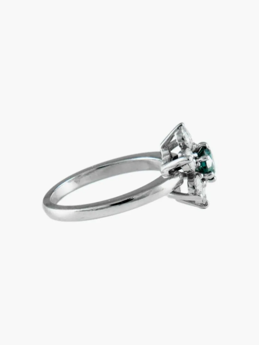 Bague Fleur Diamant bleu