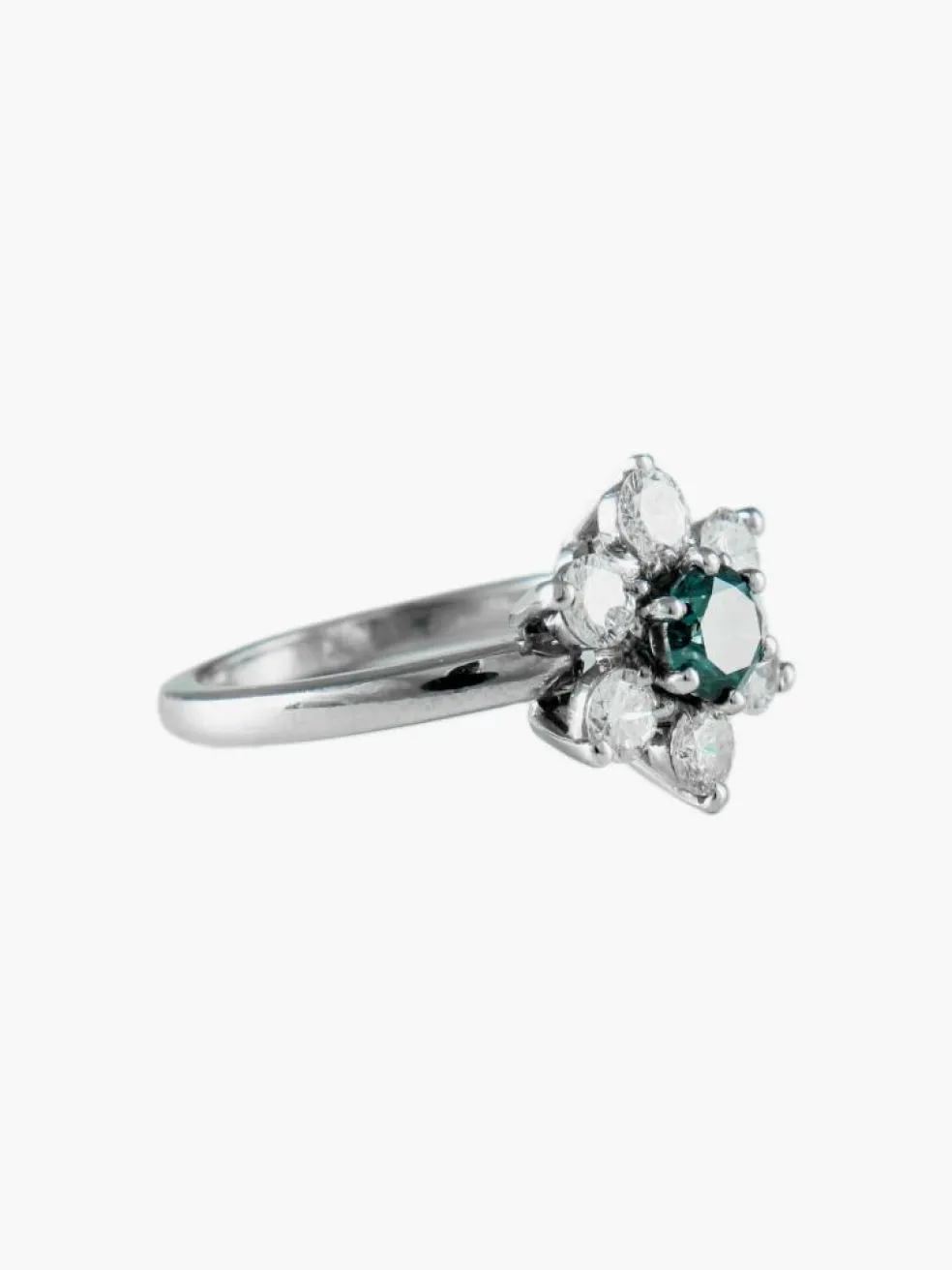 Bague Fleur Diamant bleu