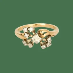Bague fleur diamants