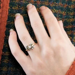 Bague fleur diamants