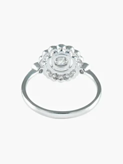 Bague fleur diamants or blanc