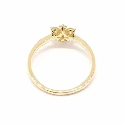 Bague fleur diamants or jaune