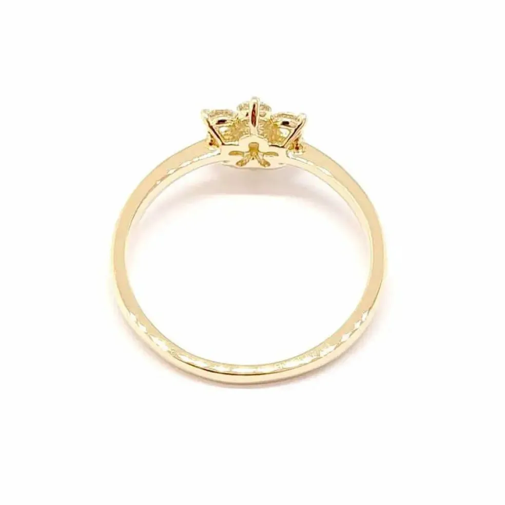 Bague fleur diamants or jaune