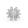 Bague fleur en or blanc avec diamants de 2,1 carats