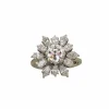 Bague fleur en or blanc et diamants 2.80 Ct
