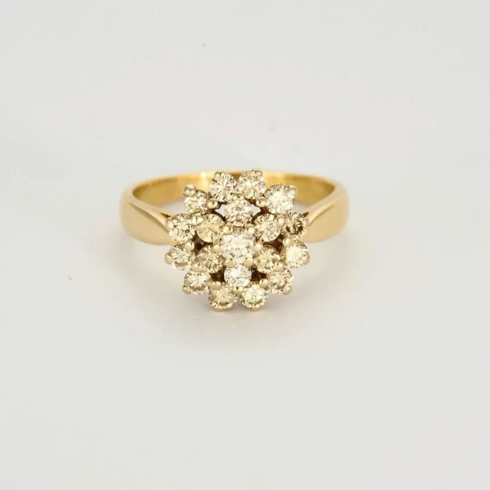 Bague Fleur en or deux tons et diamants