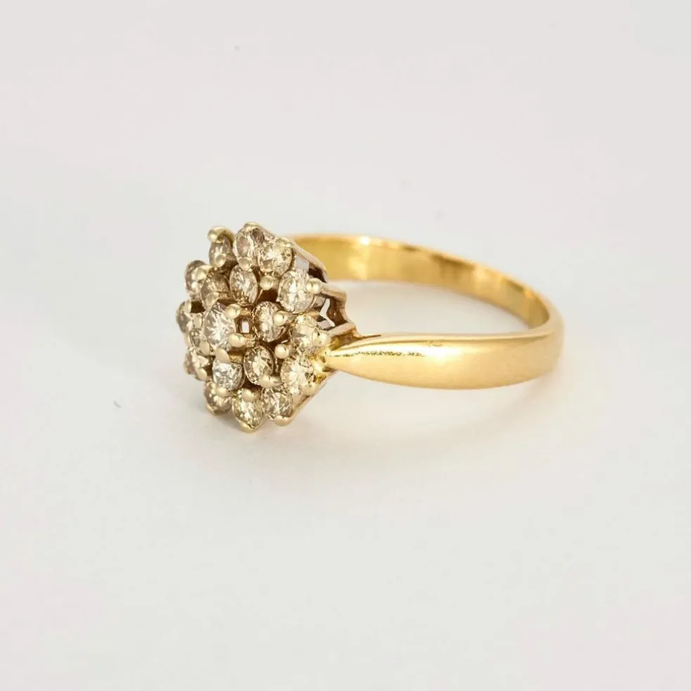 Bague Fleur en or deux tons et diamants
