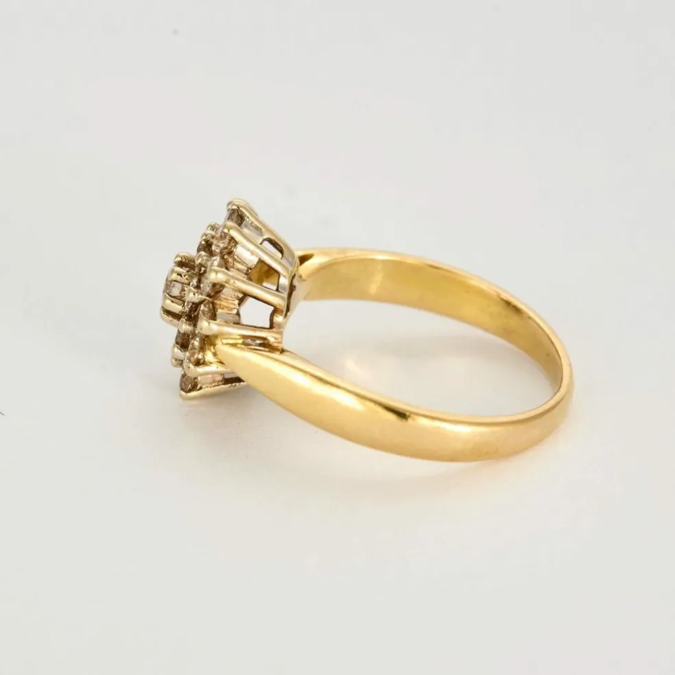 Bague Fleur en or deux tons et diamants