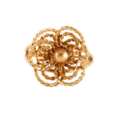 Bague Fleur fils d'or tressé