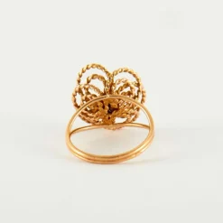Bague Fleur fils d'or tressé