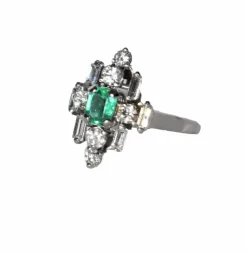 Bague Fleur Moderniste émeraude