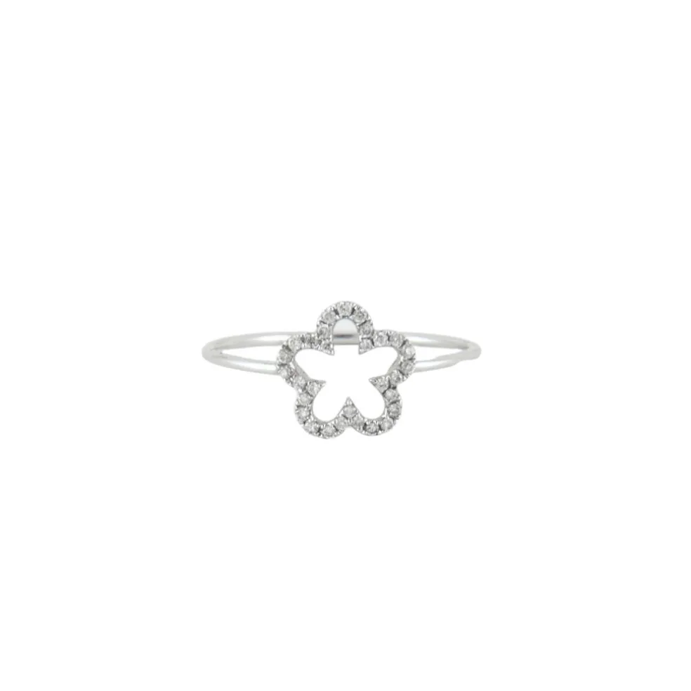 Bague Fleur Or blanc Diamants
