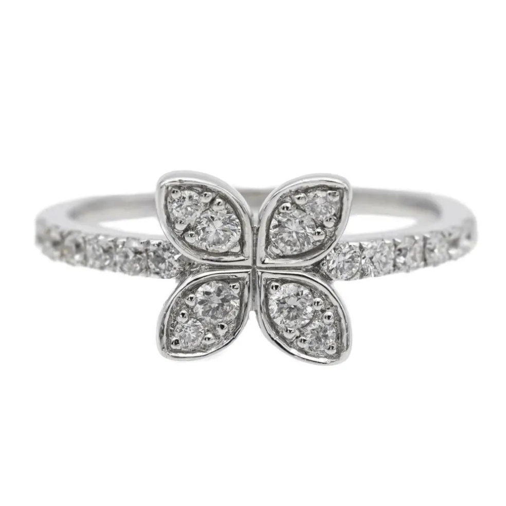 Bague Fleur Or blanc Diamant