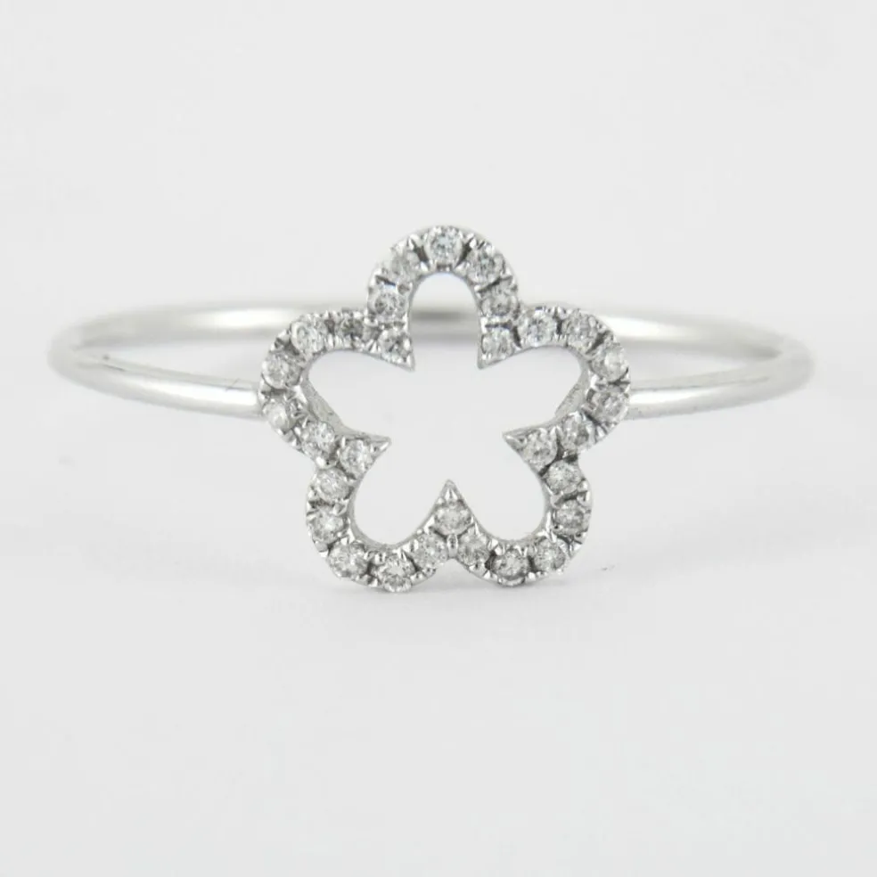 Bague Fleur Or blanc Diamants