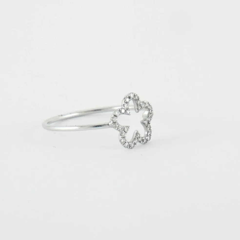 Bague Fleur Or blanc Diamants