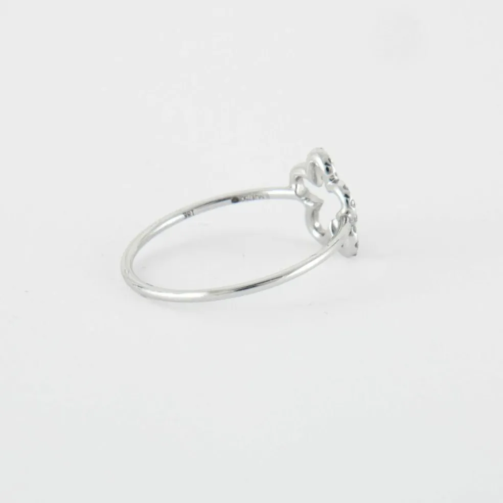 Bague Fleur Or blanc Diamants