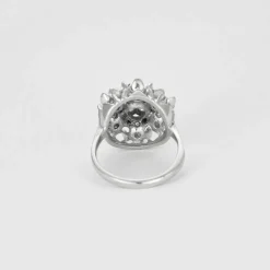 Bague Fleur or blanc diamants