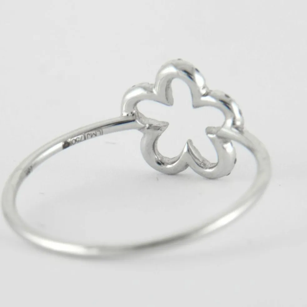 Bague Fleur Or blanc Diamants