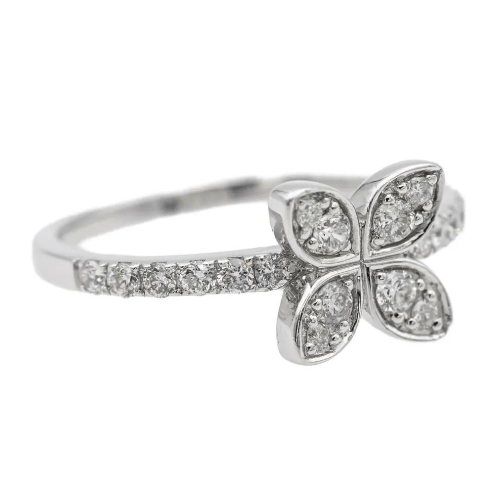 Bague Fleur Or blanc Diamant