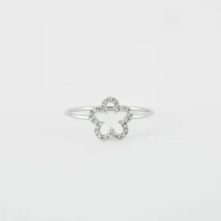 Bague Fleur Or blanc Diamants