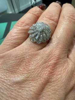 Bague Fleur Or blanc et Diamants