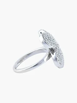 Bague Fleur Or Blanc Pavage Diamants