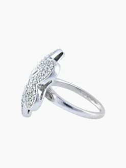 Bague Fleur Or Blanc Pavage Diamants