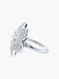 Bague Fleur Or Blanc Pavage Diamants