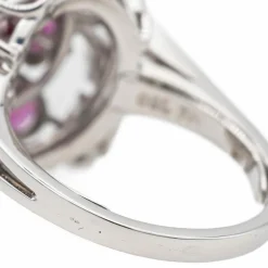 Bague Fleur Or blanc Rubis