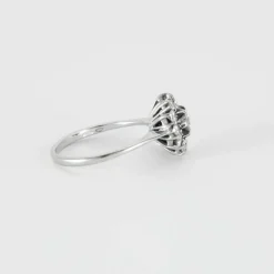 Bague Fleur Or Gris Diamants