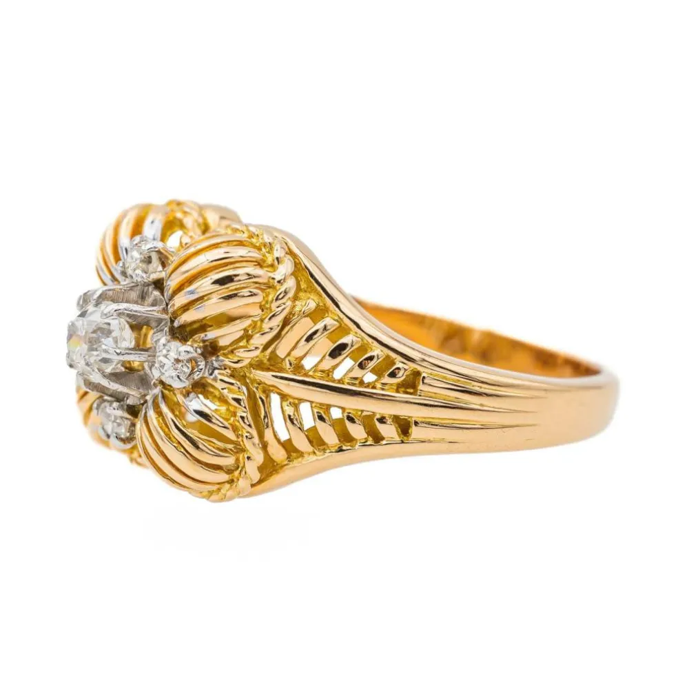 Bague Fleur Or jaune Diamant
