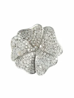 Bague Fleur pavage diamants