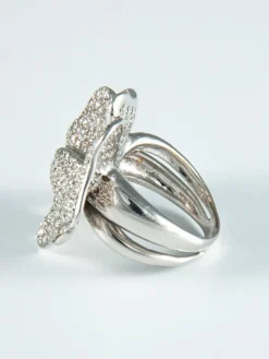 Bague Fleur pavage diamants
