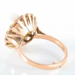 Bague Fleur Perle Diamants