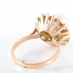 Bague Fleur Perle Diamants