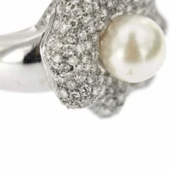 Bague Fleur perle et diamants