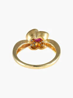 Bague Fleur Rubis Diamants