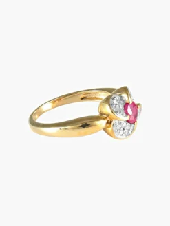 Bague Fleur Rubis Diamants