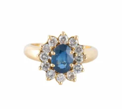 BAGUE FLEUR, SAPHIR & DIAMANTS