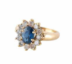 BAGUE FLEUR, SAPHIR & DIAMANTS